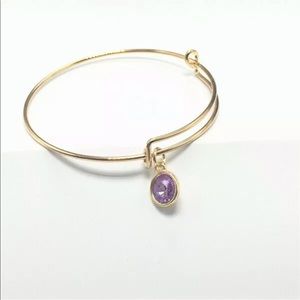 Expandable Wire Purple Charm Pendant Bracelet